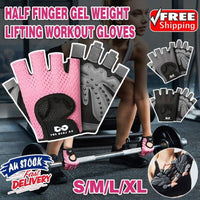 gym gloves half finger gel grey weight lifting
