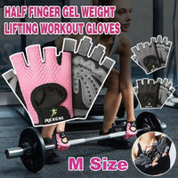 gym gloves grey half finger gel weight lifting