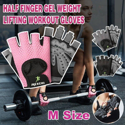gym gloves grey half finger gel weight lifting