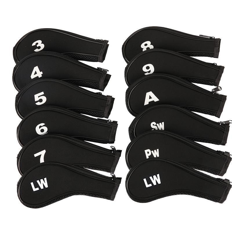 12Pcs Golf Head Cover Iron Putter Driver Headcover Protective Set Club Covers - Red