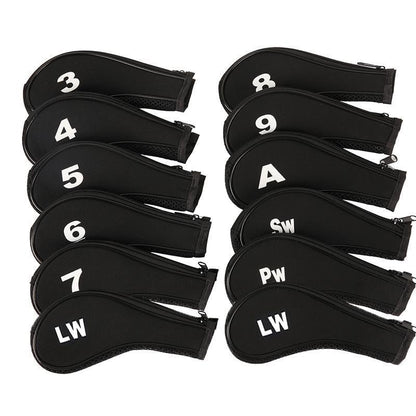 12Pcs Golf Head Cover Iron Putter Driver Headcover Protective Set Club Covers - Red