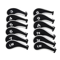 12Pcs Golf Head Cover Iron Putter Driver Headcover Protective Set Club Covers - Red