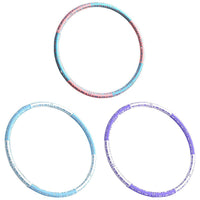 Detachable Weighted Hula Hoop Fitness Equipment for Home Exercise Use - White Purple