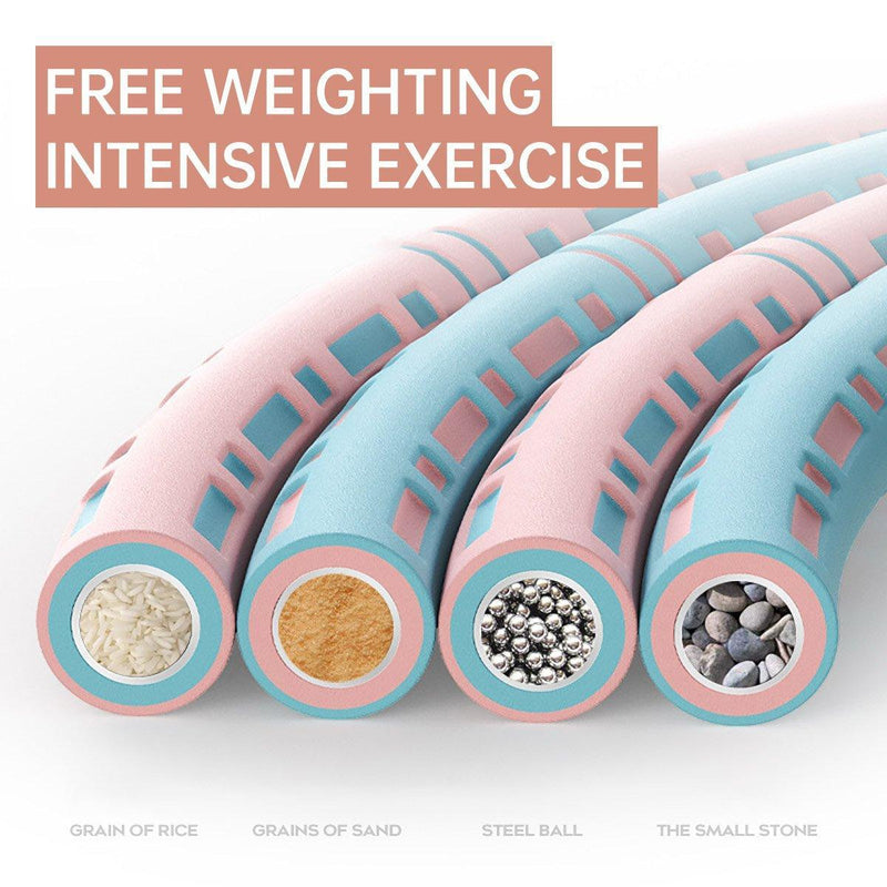 Detachable Weighted Hula Hoop Fitness Equipment for Home Exercise Use - White Purple