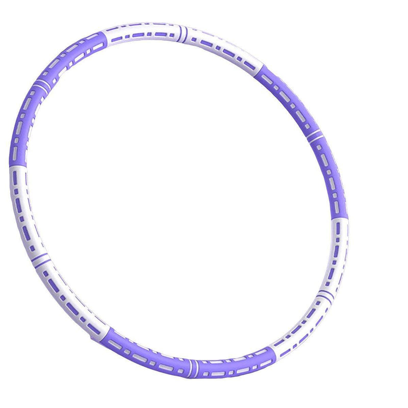 Detachable Weighted Hula Hoop Fitness Equipment for Home Exercise Use - White Purple