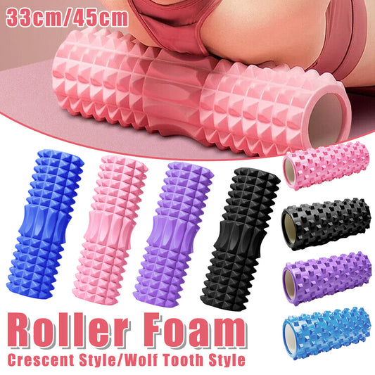 High Density EVA Foam Roller Yoga Massage Stick for Fitness - Crescent Style Purple-33cm