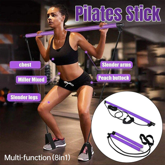 Multi-Purpose Pilates Stick Home Fitness Stretch Exercise Training Hip Rope