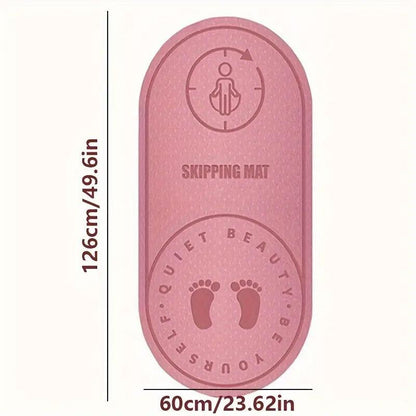 Jump Rope Mat Soundproof Shock Absorbing Mat for Indoor Fitness Yoga Floor Use - Grey