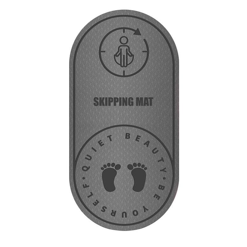 Jump Rope Mat Soundproof Shock Absorbing Mat for Indoor Fitness Yoga Floor Use - Grey