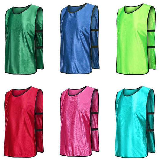 6X Sports Training Bibs Soccer Vests Group Team Bibs Basketball Cricket Football - Grass Green-S
