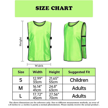 6X Sports Training Bibs Soccer Vests Group Team Bibs Basketball Cricket Football - Grass Green-S
