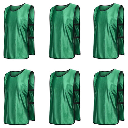 6X Sports Training Bibs Soccer Vests Group Team Bibs Basketball Cricket Football - Grass Green-S