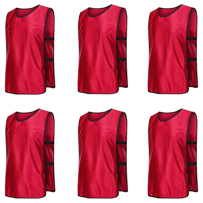 6X Sports Training Bibs Soccer Vests Group Team Bibs Basketball Cricket Football - Grass Green-S