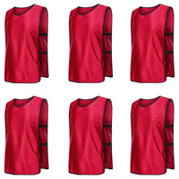 6X Sports Training Bibs Soccer Vests Group Team Bibs Basketball Cricket Football - Pink-S