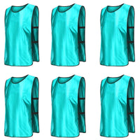 6X Sports Training Bibs Soccer Vests Group Team Bibs Basketball Cricket Football - Pink-S