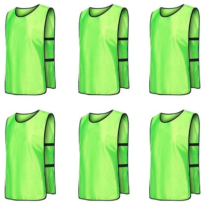 6X Sports Training Bibs Soccer Vests Group Team Bibs Basketball Cricket Football - Pink-S