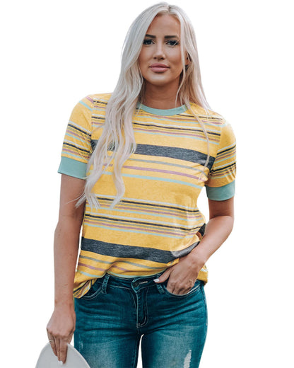 Azura Exchange Luxury Striped Crew Neck T-Shirt - S