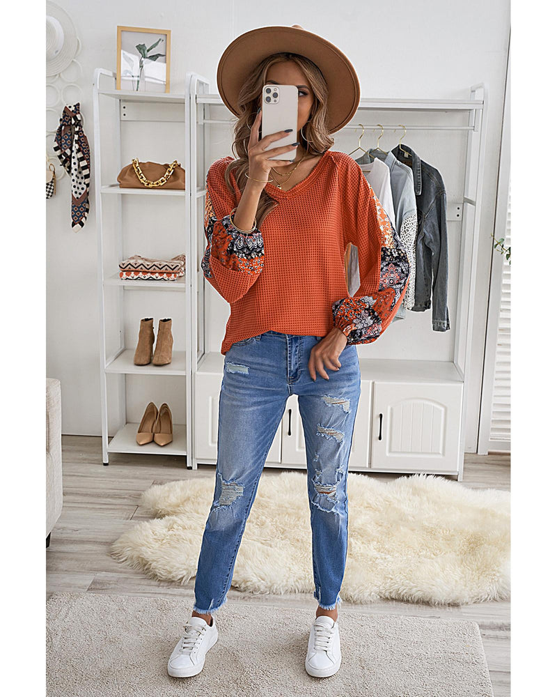 Azura Exchange Eyelet Thermal Knit Top - S