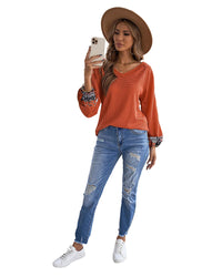 Azura Exchange Eyelet Thermal Knit Top - S