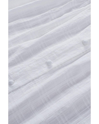 Azura Exchange Puckered Texturing Ruffled Cap Sleeves Babydoll Top - L