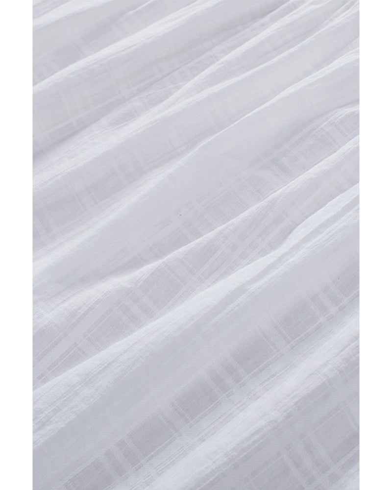 Azura Exchange Puckered Texturing Ruffled Cap Sleeves Babydoll Top - L