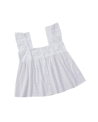 Azura Exchange Puckered Texturing Ruffled Cap Sleeves Babydoll Top - L