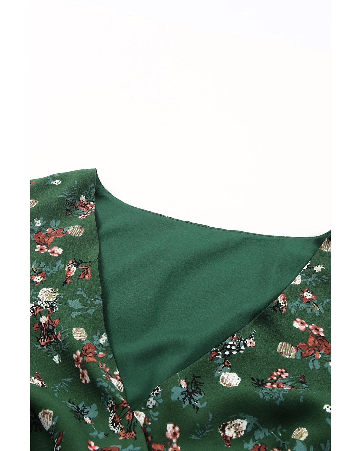 Azura Exchange Wrap V Neck Peplum Top with Floral Print - S