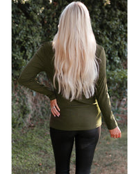 Azura Exchange Eyelet Neckline Ribbed Knit Long Sleeve Top - S