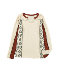 Azura Exchange Waffle Knit Long Sleeve Top - S