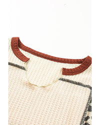 Azura Exchange Waffle Knit Long Sleeve Top - S