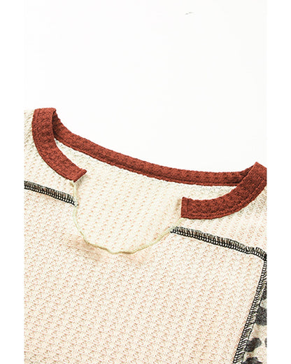 Azura Exchange Waffle Knit Long Sleeve Top - S