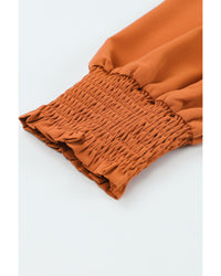 Azura Exchange Long Sleeve Mock Neck Chiffon Blouse - L