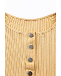 Azura Exchange Textured Ribbed Puff Sleeve Pullover - L