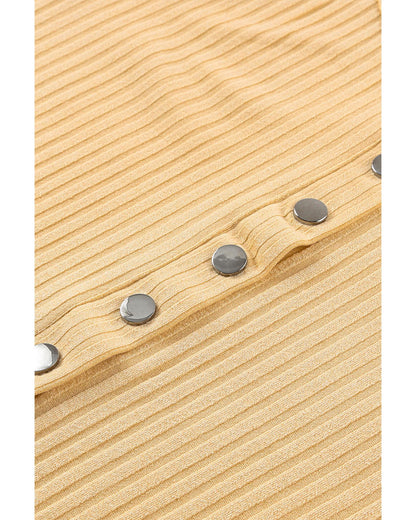 Azura Exchange Textured Ribbed Puff Sleeve Pullover - L