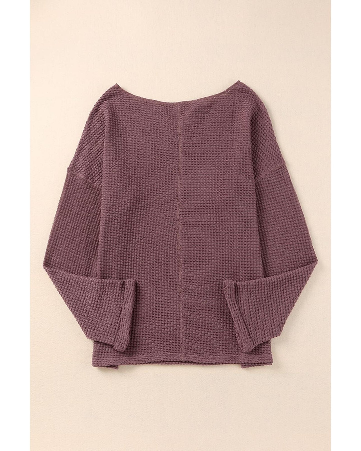 Azura Exchange Loose Waffle Knit Long Sleeve Top - XL