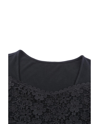 Azura Exchange Lace Crochet V Neck Top - 2XL