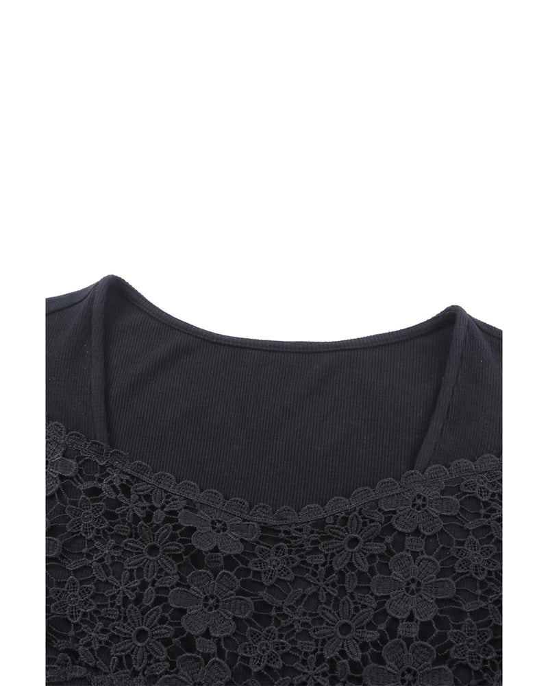 Azura Exchange Lace Crochet V Neck Top - 2XL