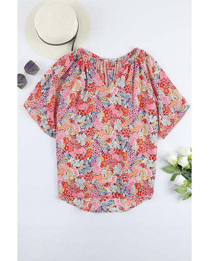 Azura Exchange Gorgeous Floral V-Neck Blouse - 2XL