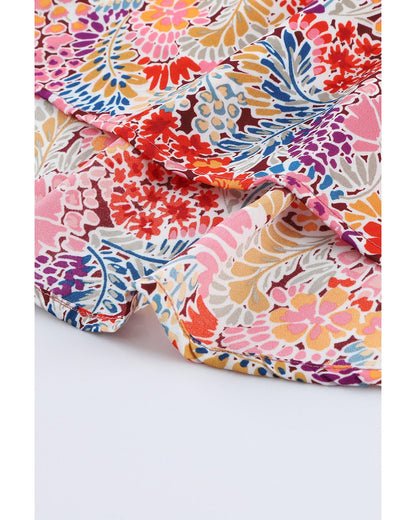 Azura Exchange Gorgeous Floral V-Neck Blouse - 2XL