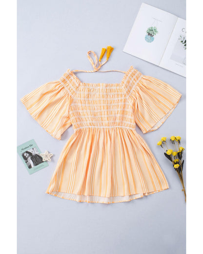 Azura Exchange Smocked Flowy Blouse - M