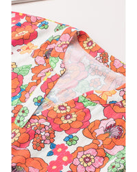 Azura Exchange Split Neck Floral Top - S