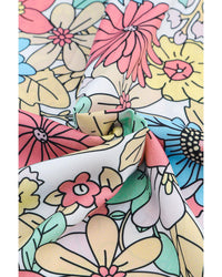 Azura Exchange Floral Print V Neck Half Sleeve Blouse - S