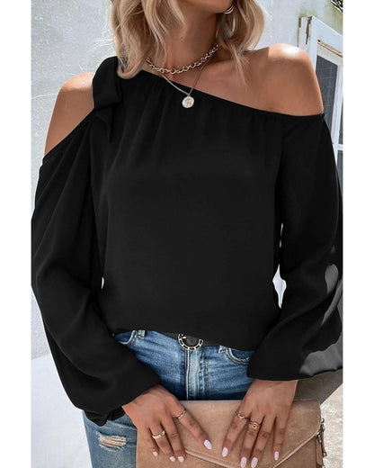 Azura Exchange Asymmetric Off Shoulder Blouse - XL