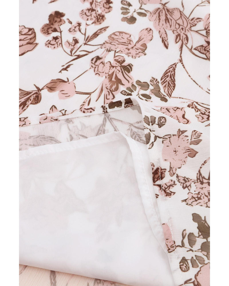 Azura Exchange Floral Print Bubble Sleeve Blouse - S