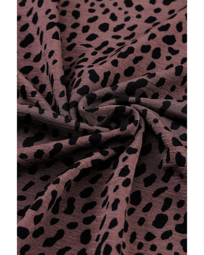 Azura Exchange Spotted Print Round Neck Long Sleeve Top - XL