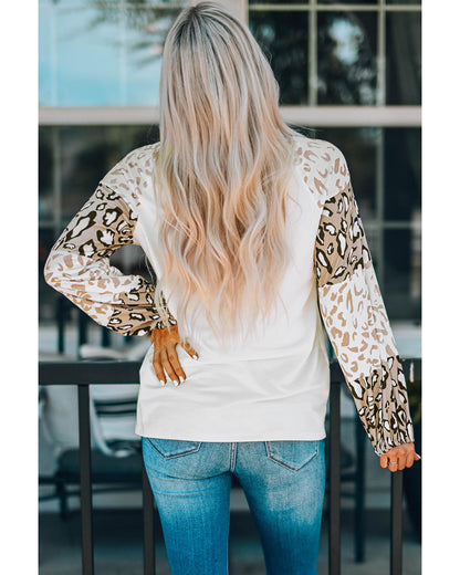 Azura Exchange Leopard Print Bubble Sleeve Top - XL