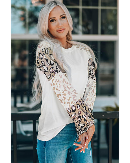 Azura Exchange Leopard Print Bubble Sleeve Top - XL