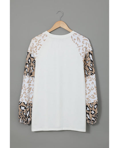 Azura Exchange Leopard Print Bubble Sleeve Top - XL