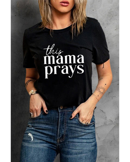 Azura Exchange Mama Prays Letters Print Plain Tee - 2XL