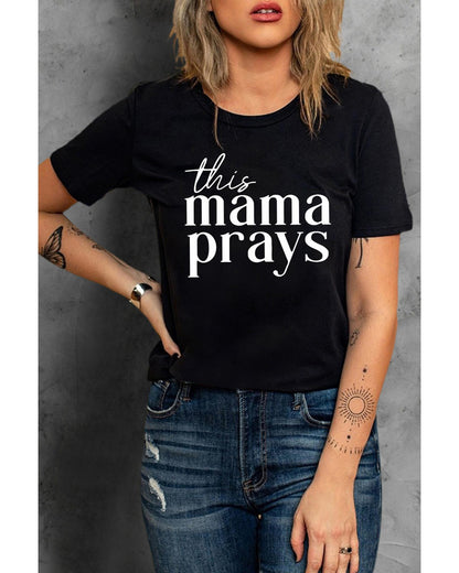 Azura Exchange Mama Prays Letters Print Plain Tee - XL